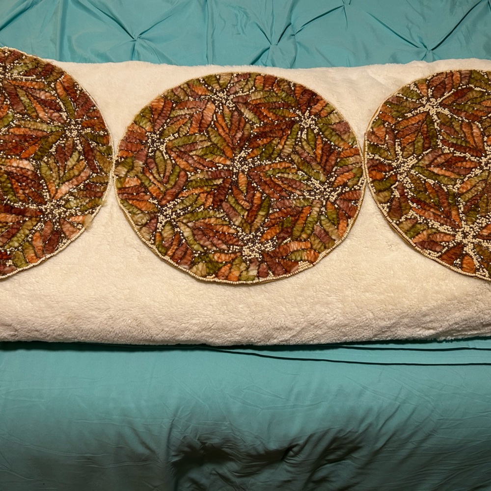 3 beautiful beaded chargers